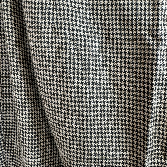 Vintage Jennifer Moore High Waisted Trousers Tan Houndstooth Neutral Wide Leg 80 - Picture 7 of 8